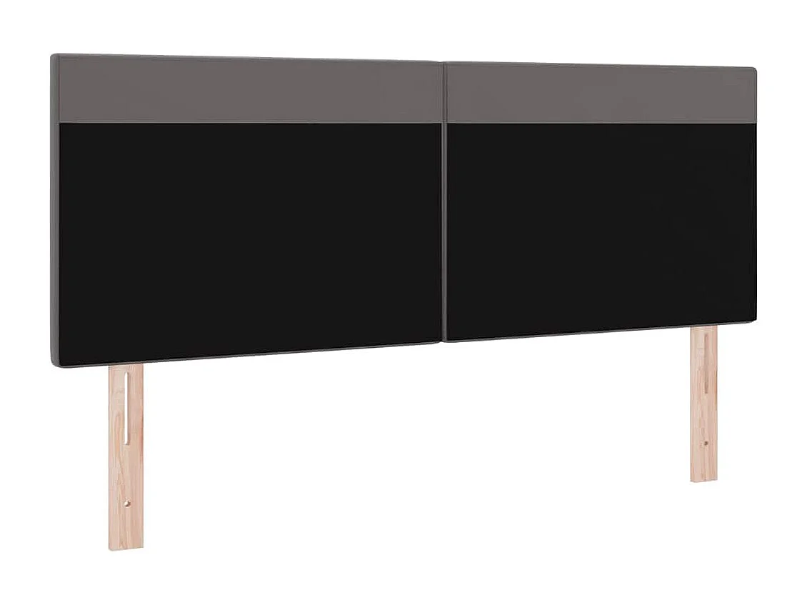 Tête de lit avec des lumières à LED Gris 160 cm PVC