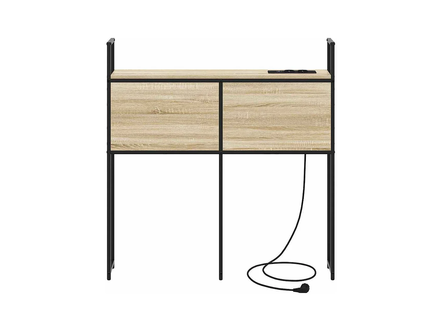 Tête de lit avec Station de Charge Chêne sonoma