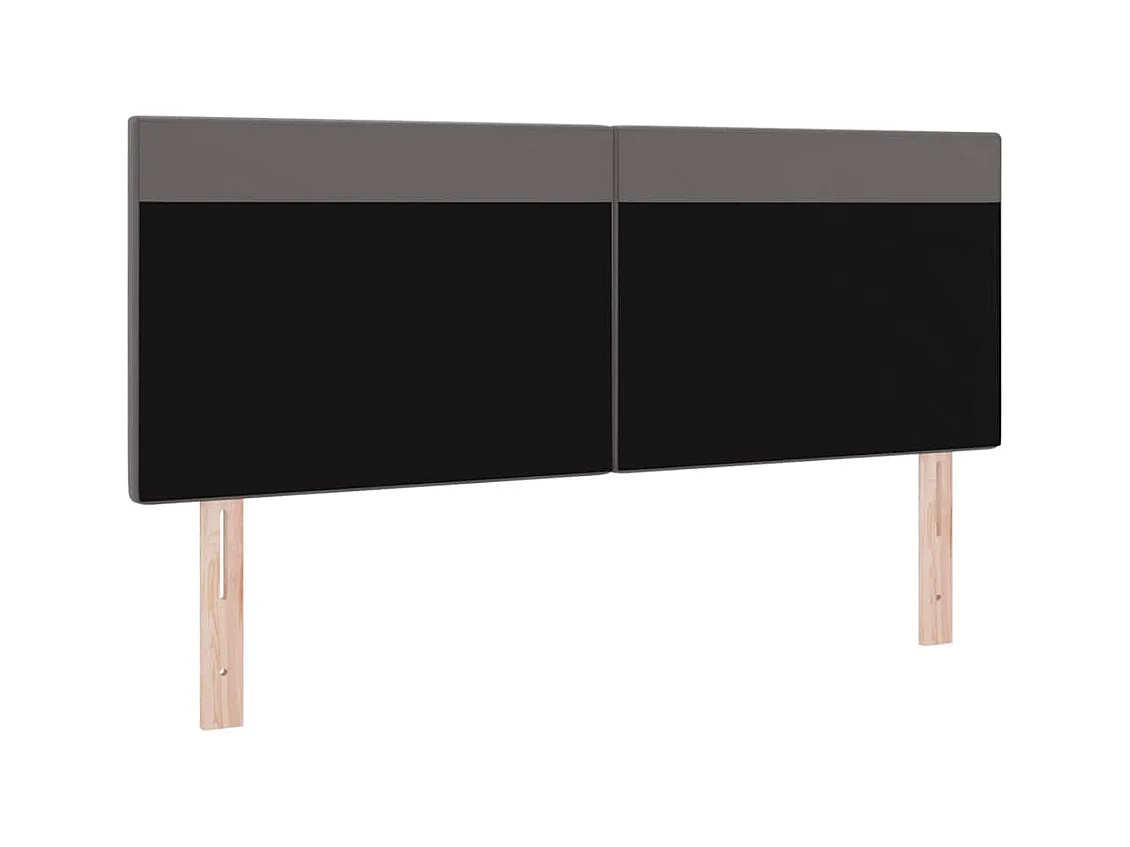 Cabecero con luces de tiras LED con cabecera Gris 144 cm PVC