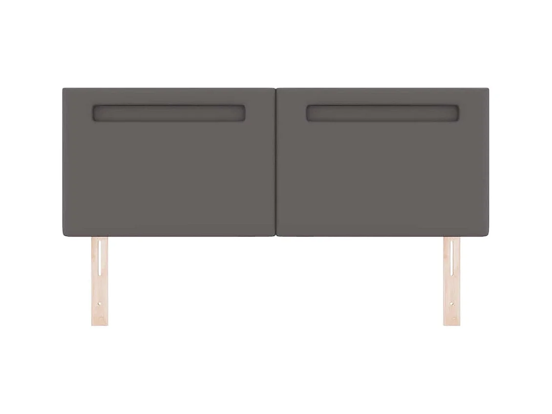 Cabecero con luces de tiras LED con cabecera Gris 144 cm PVC