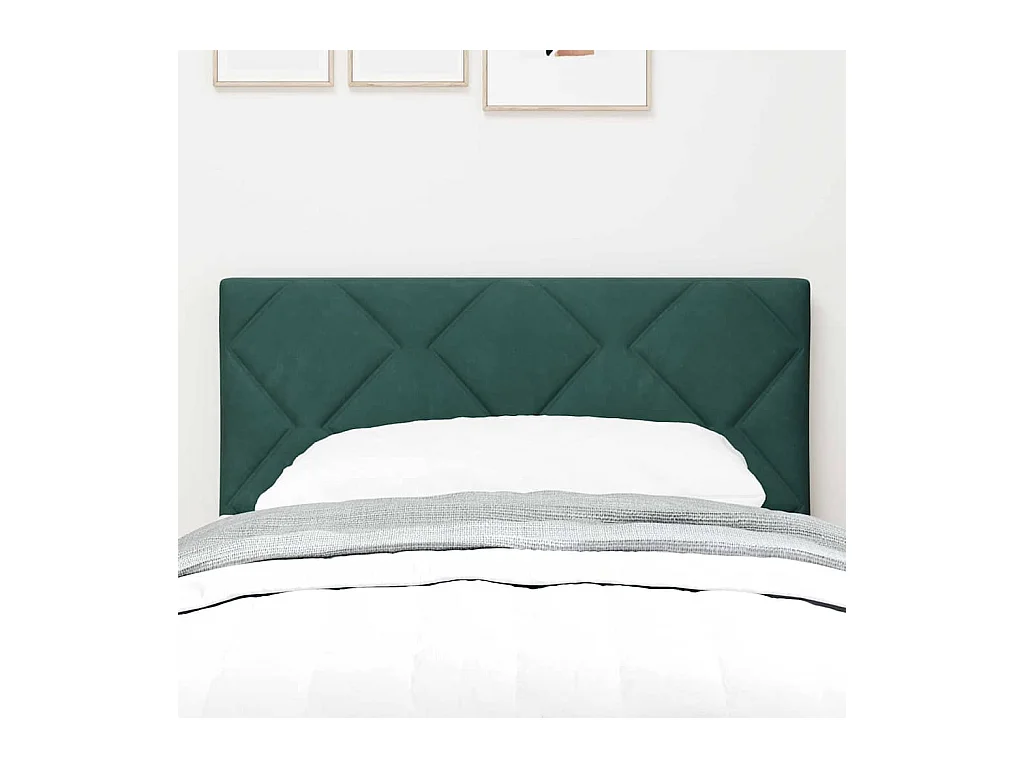 Tête de lit Montage mural Géométrique Vert foncé 80 cm Velours