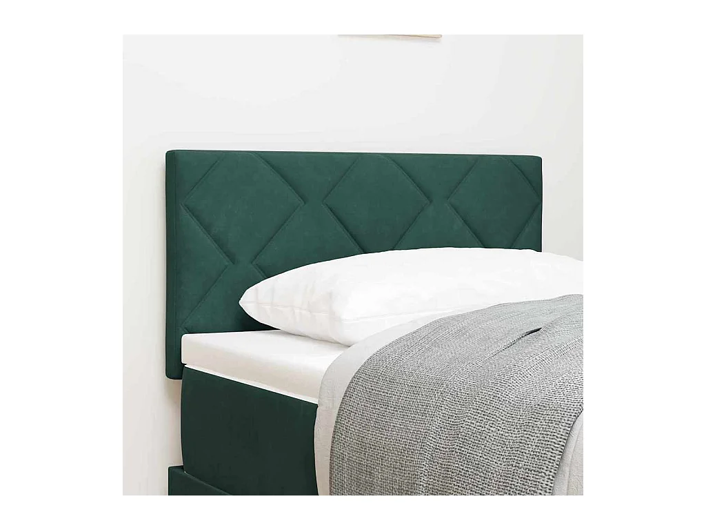 Tête de lit Montage mural Géométrique Vert foncé 80 cm Velours