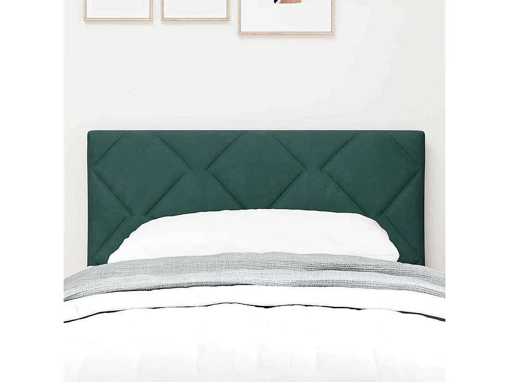 Tête de lit Montage mural Géométrique Vert foncé 80 cm Velours