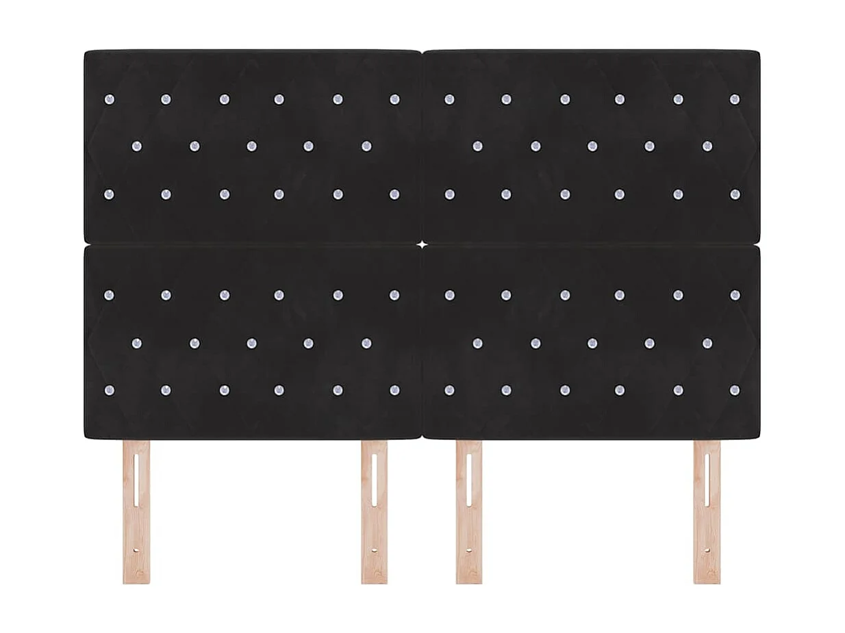 Tête de Lit LED avec des lumières à LED Noir 80 cm Velours