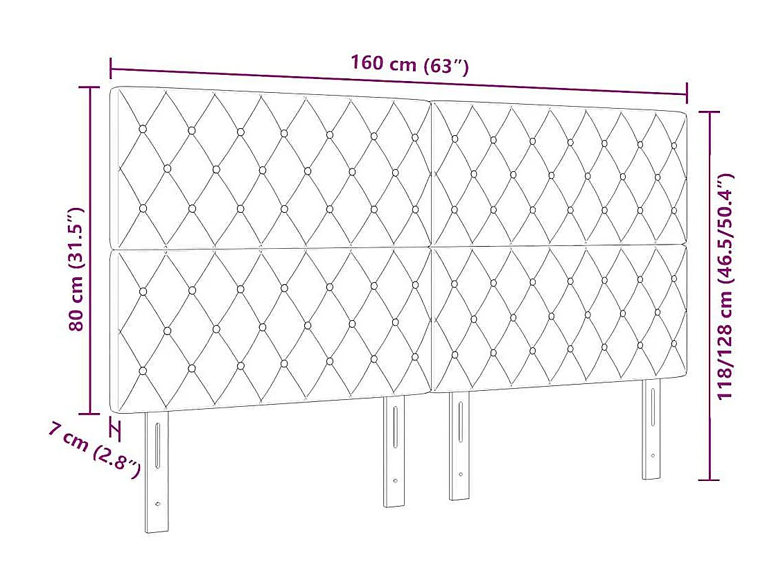 Tête de Lit LED avec des lumières à LED Noir 80 cm Velours