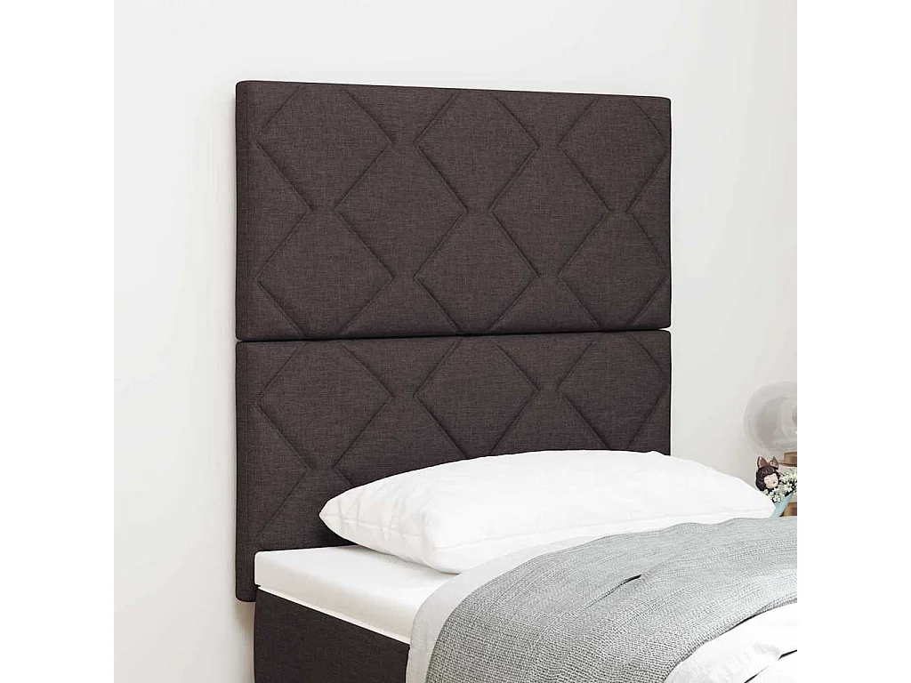 Tête de Lit en Tissu Géométrique Marron foncé 80 cm tissu