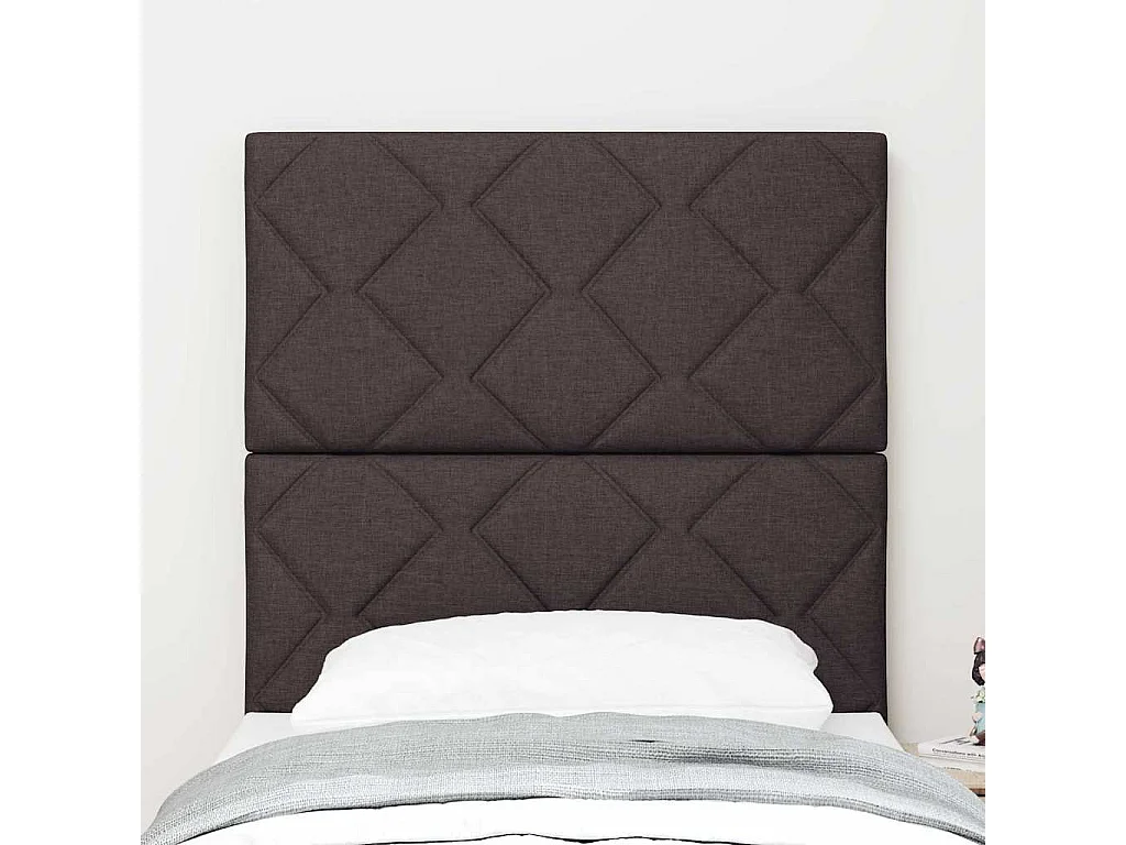 Tête de Lit en Tissu Géométrique Marron foncé 80 cm tissu