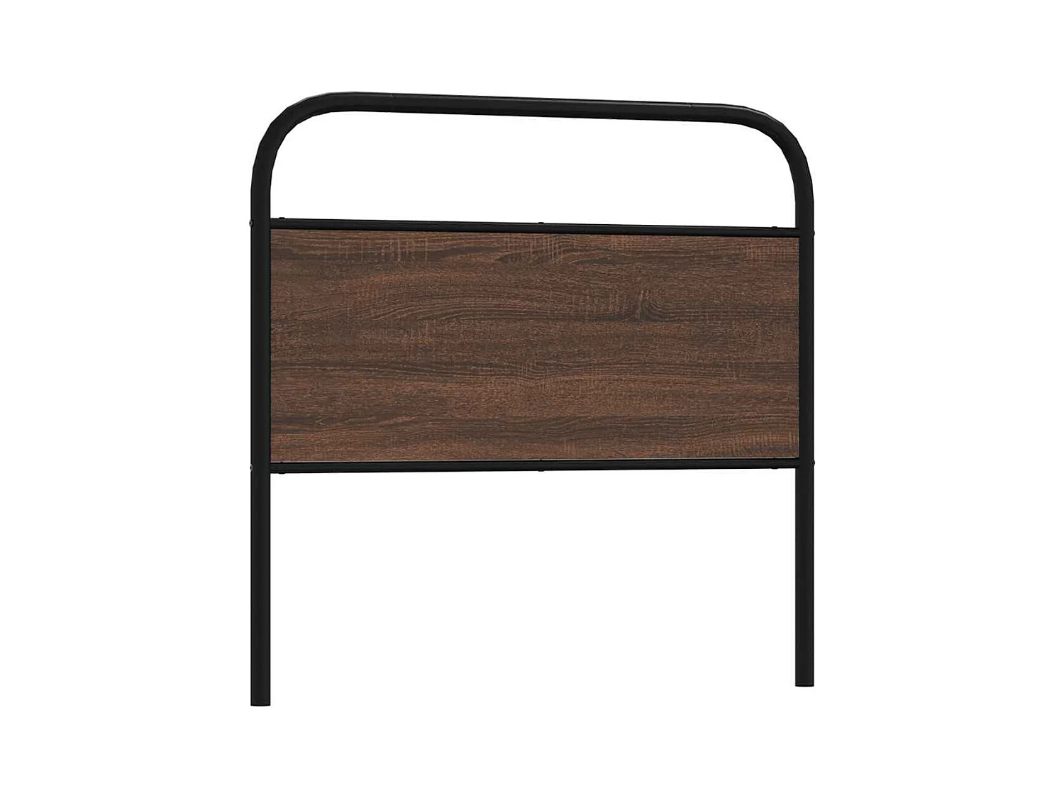 Cabecero de acero y madera de ingeniería marrón roble 100 cm