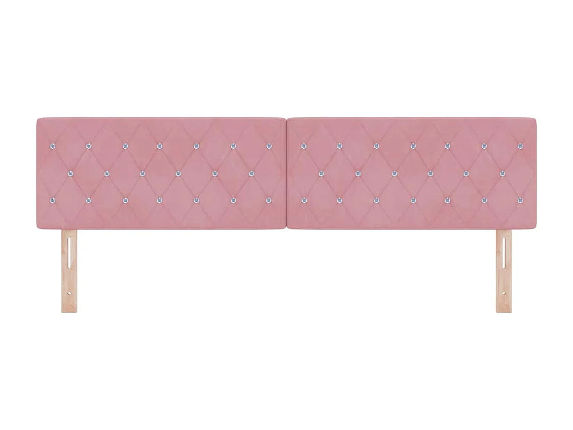 Fluwelen Hoofdbord Geruit met hoofdeinde Roze 180 cm Fluweel