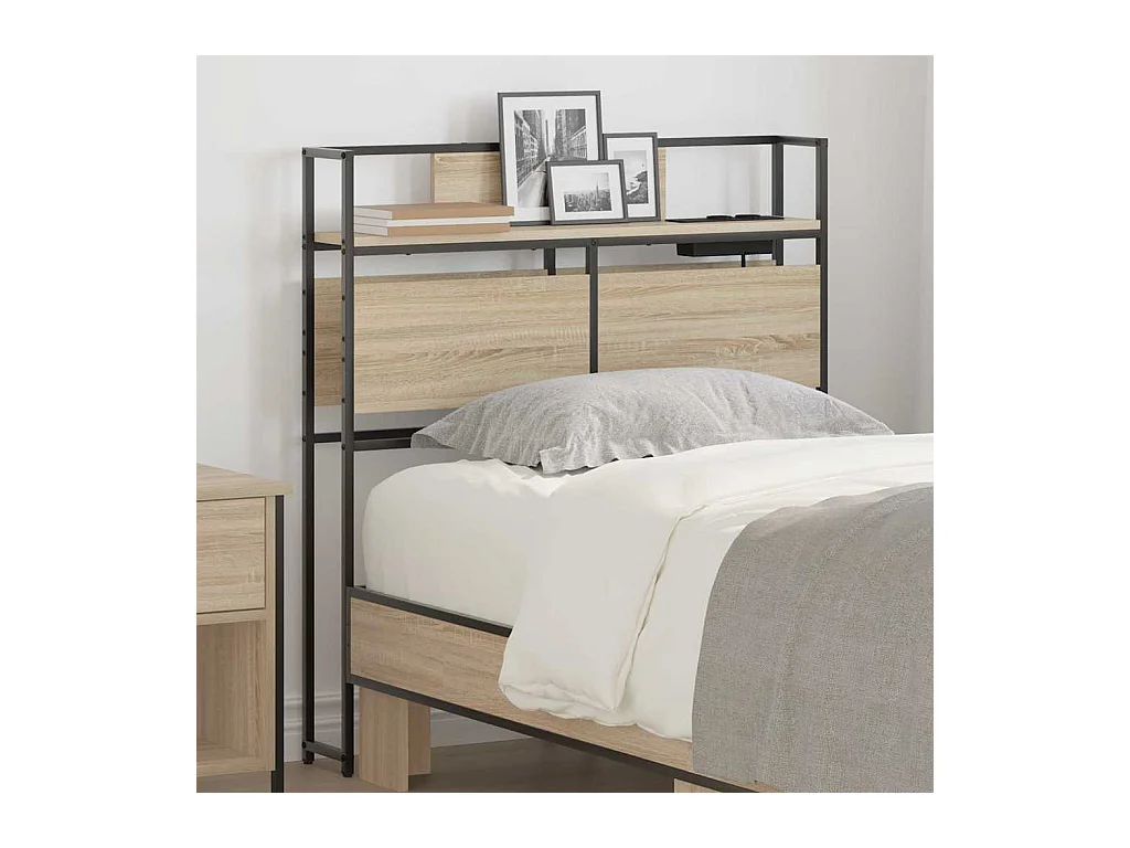 Cabecera de almacenamiento con estante Roble Sonoma 75 cm