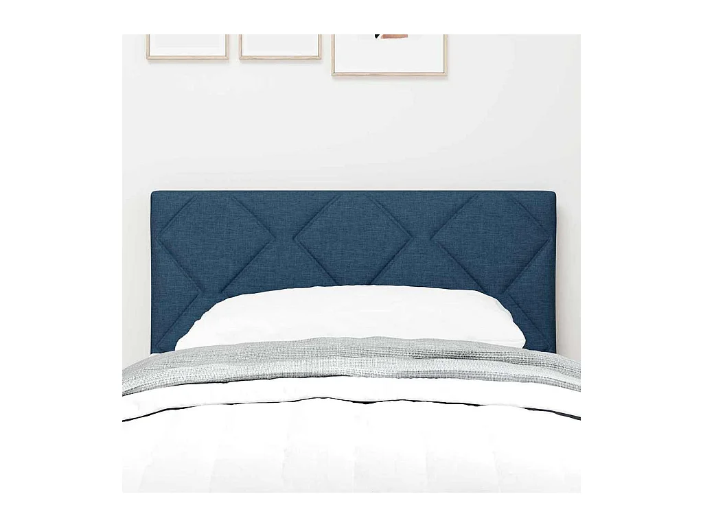 Tête de Lit en Tissu Géométrique Bleu 80 cm tissu