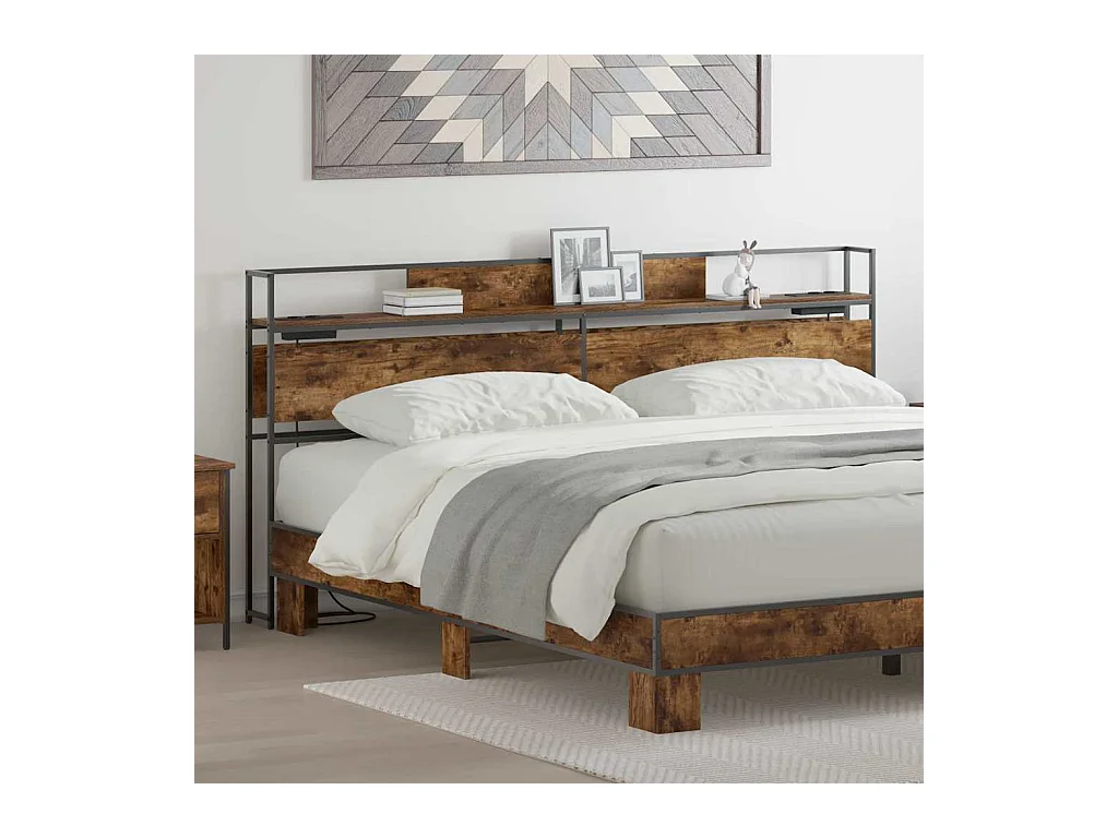 Tête de lit de rangement Chêne fumé 180 cm Bois d'ingénierie