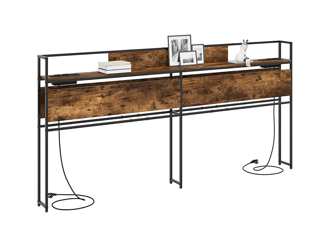 Tête de lit de rangement Chêne fumé 180 cm Bois d'ingénierie