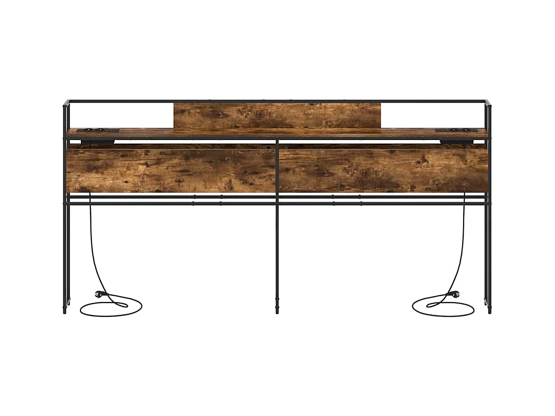 Tête de lit de rangement Chêne fumé 180 cm Bois d'ingénierie