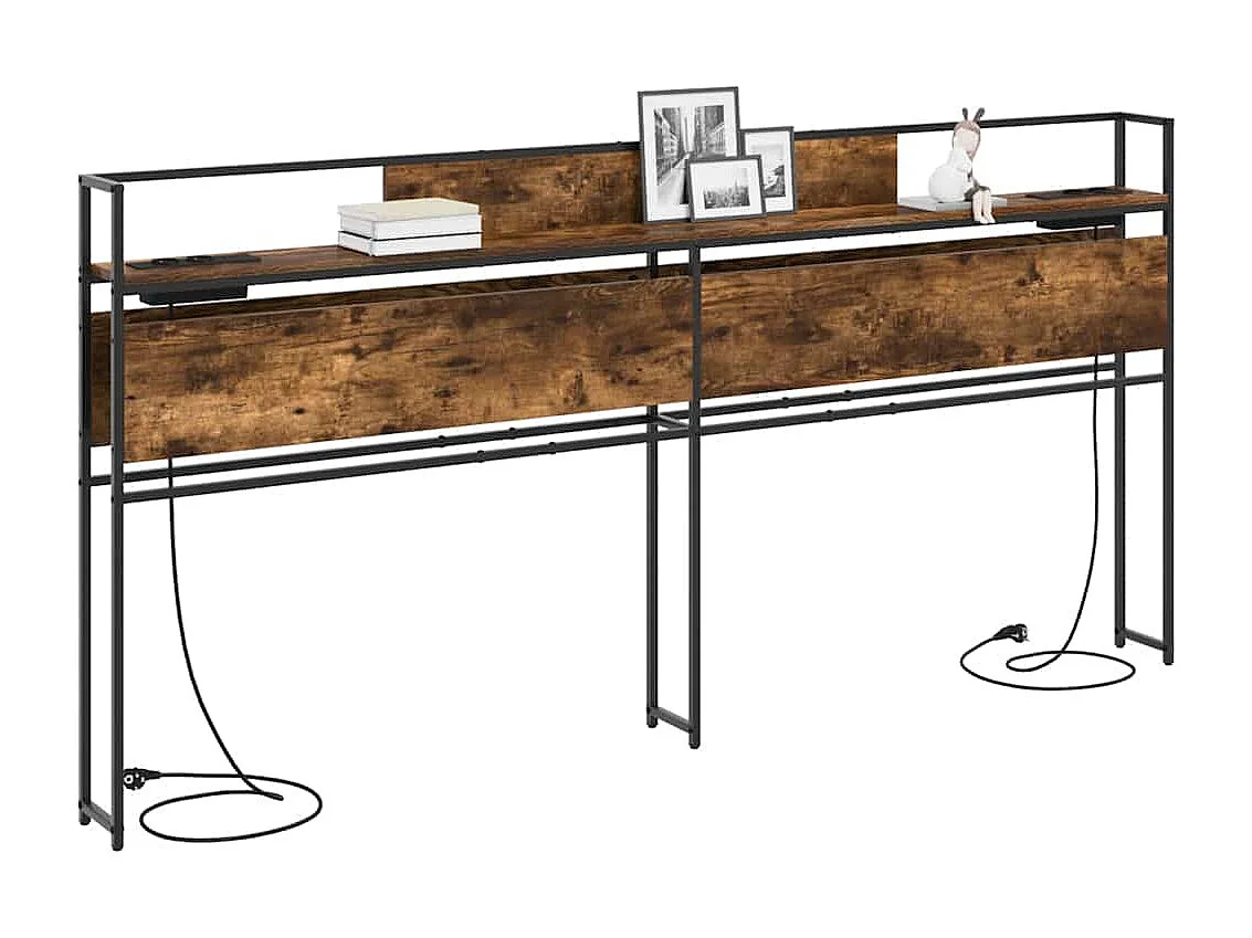 Tête de lit de rangement Chêne fumé 180 cm Bois d'ingénierie