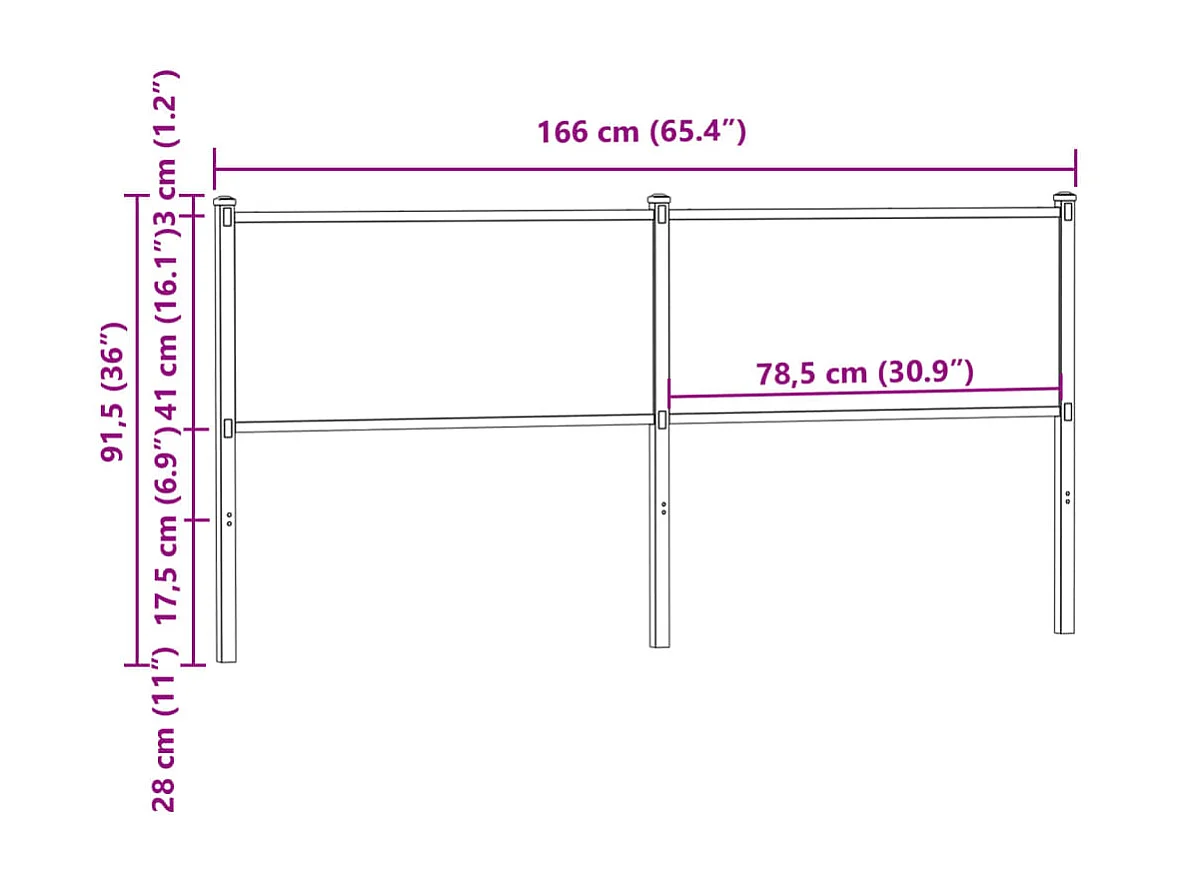 Tête de lit chêne fumé 160 cm bois d'ingénierie et acier