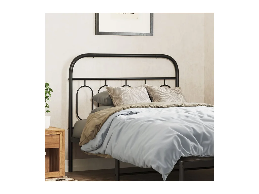 Tête de lit métal noir 100 cm
