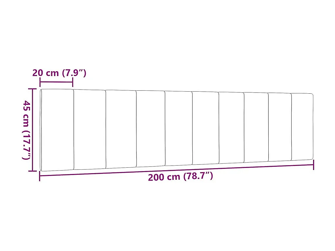 Hoofdbordkussen "Hanko" 200 cm stof donkerbruin