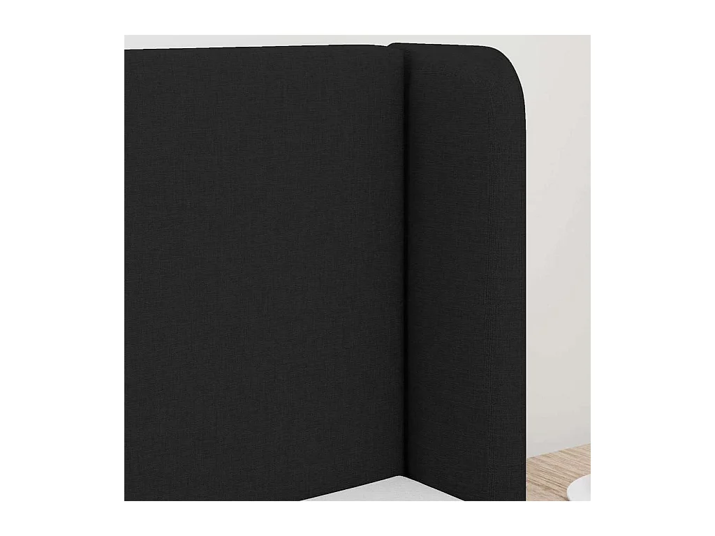 Tête de lit avec tête de lit Noir 40,5 x 4 x 40,5 cm tissu