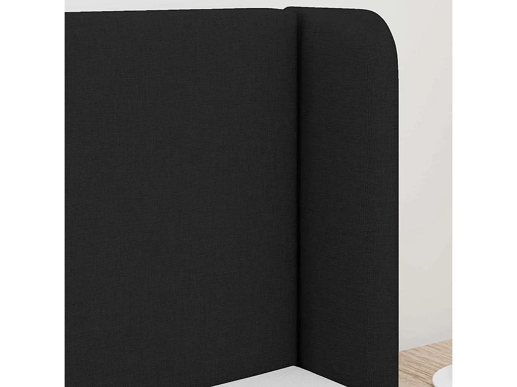 Tête de lit avec tête de lit Noir 40,5 x 4 x 40,5 cm tissu