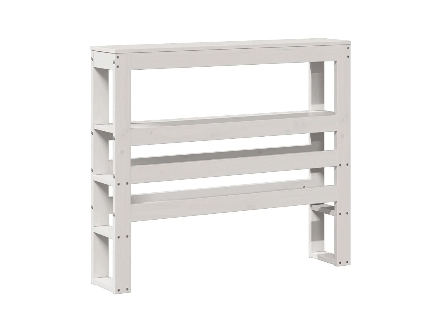 Hoofdbord met schappen 75 cm massief grenenhout wit