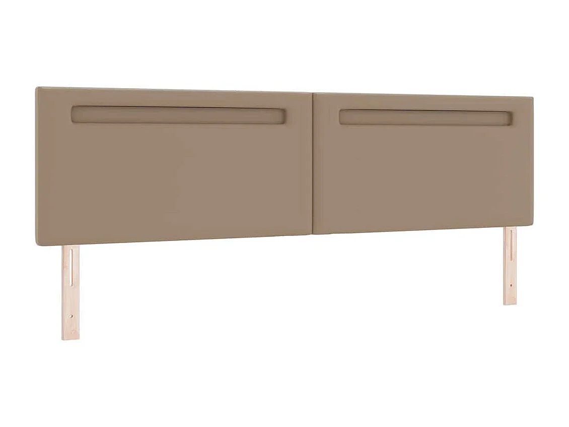 Tête de lit avec des lumières à LED Cappuccino 200 cm PVC