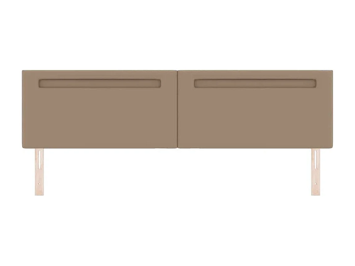 Tête de lit avec des lumières à LED Cappuccino 200 cm PVC