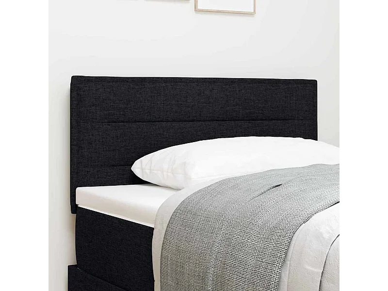 Tête de lit avec tête de lit Noir 80 cm tissu