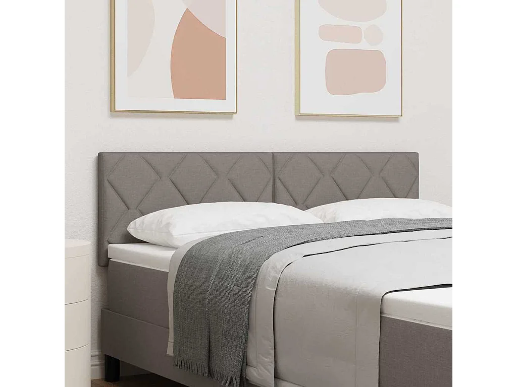 Cabecero de Tela Geométrico con cabecera Taupé 160 cm tela