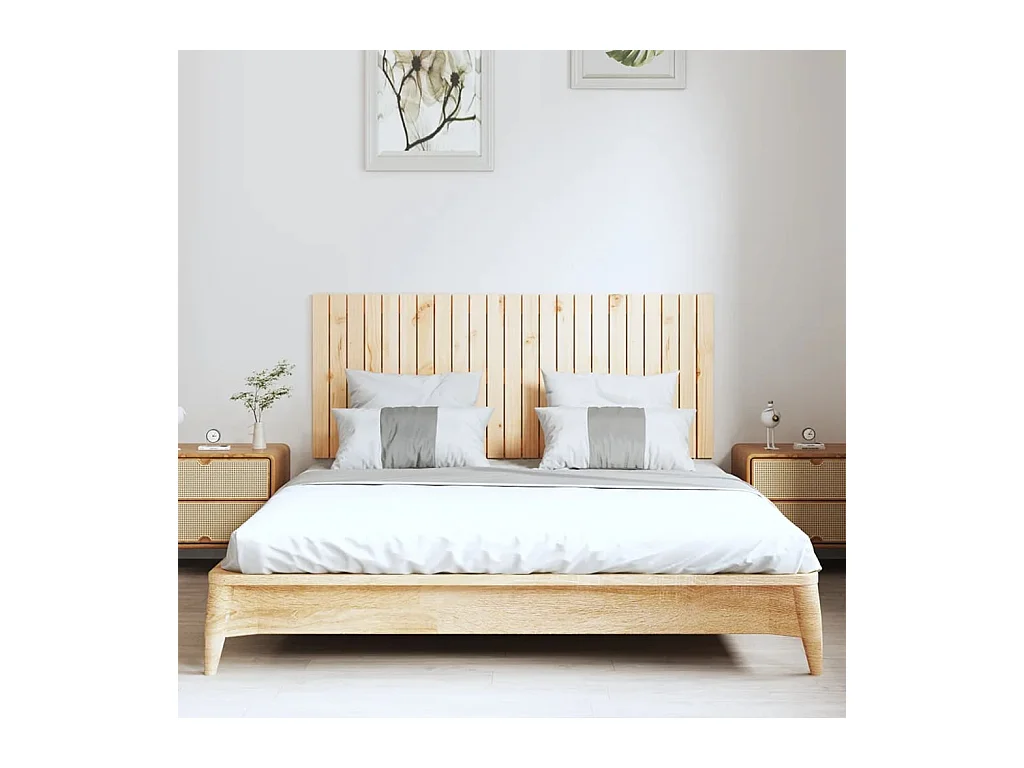 Tête de lit murale 147x3x60 cm Bois massif de pin