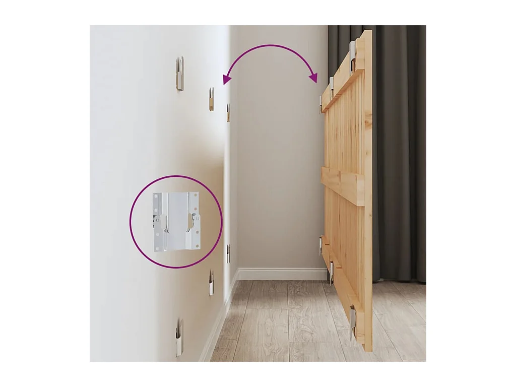 Tête de lit murale 147x3x60 cm Bois massif de pin