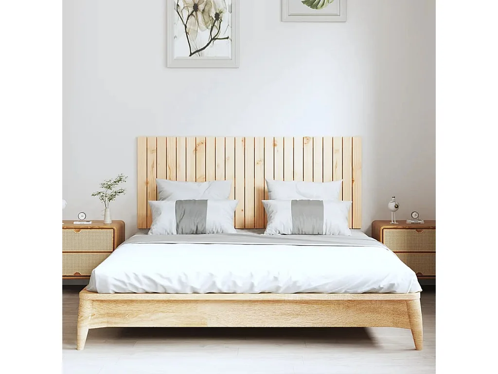 Wandhoofdbord 147x3x60 cm massief grenenhout