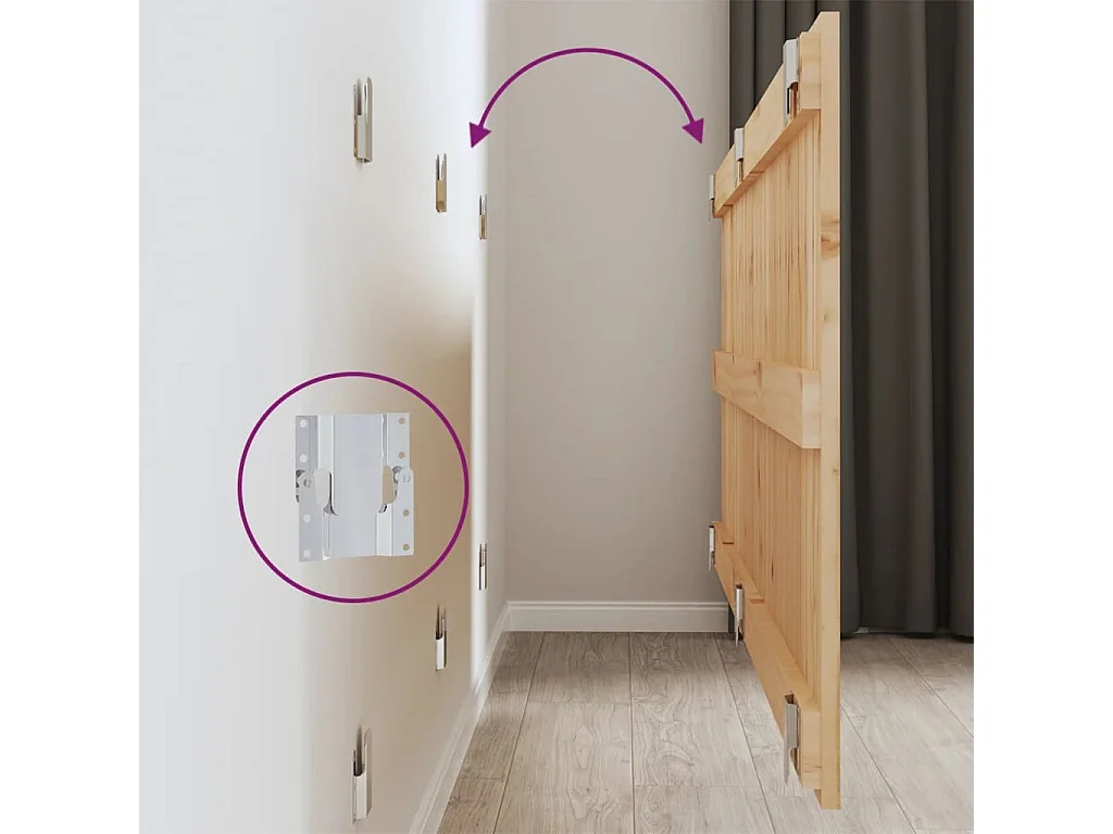 Wandhoofdbord 147x3x60 cm massief grenenhout