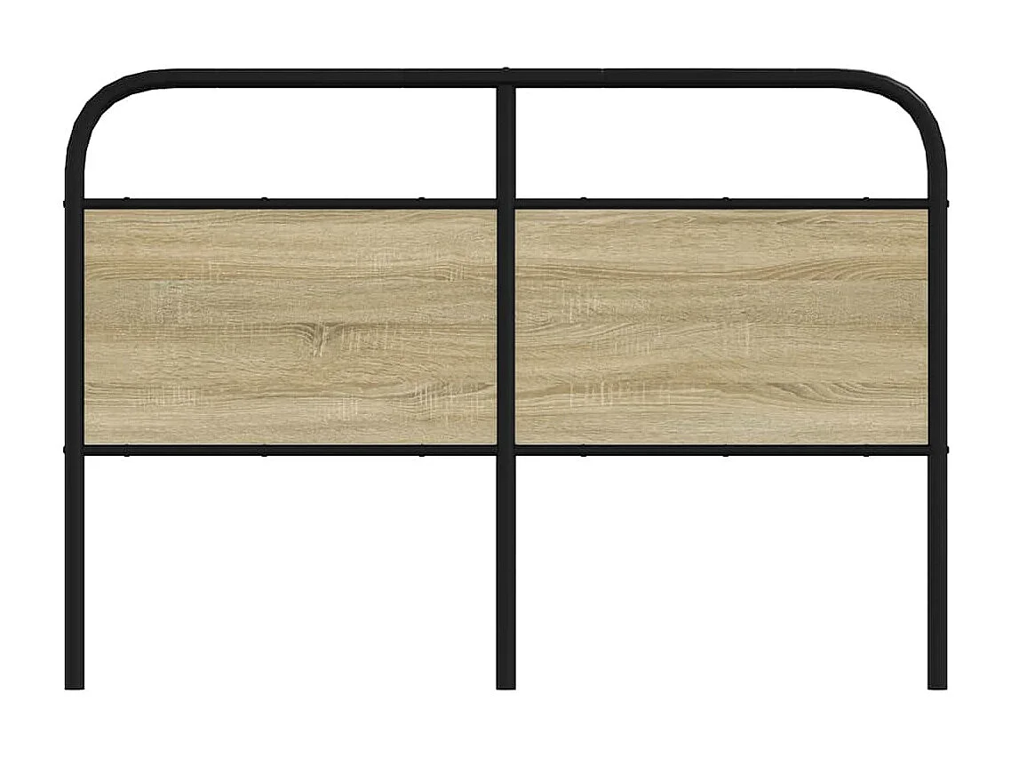 Tête de lit chêne sonoma 120 cm acier et bois d'ingénierie