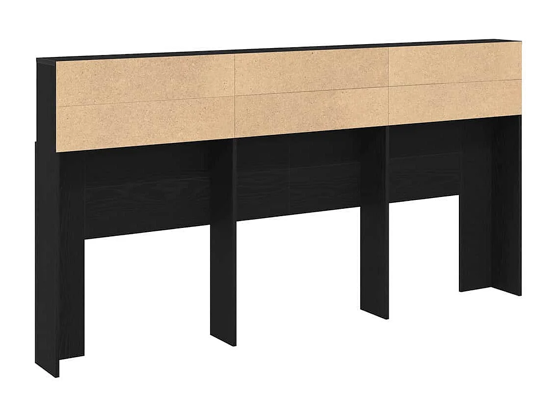 Hoofdeinde Kast met plank Zwart eiken 200 x 19 x 103.5 cm