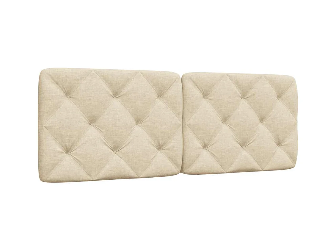 Cabecero de cama acolchado tela crema 120 cm