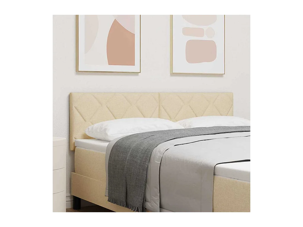 Cabecero de Tela Geométrico con cabecera Crema 160 cm tela