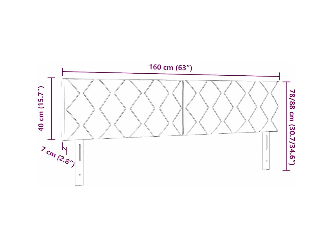 Cabecero de Tela Geométrico con cabecera Crema 160 cm tela