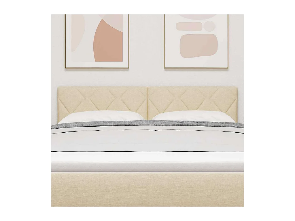 Cabecero de Tela Geométrico con cabecera Crema 160 cm tela