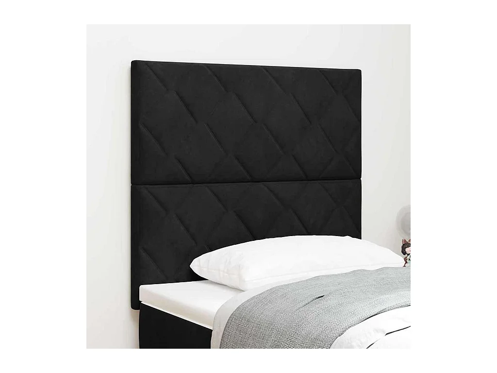 LED Hoofdbord met LED -striplichten Zwart 100 cm Fluweel