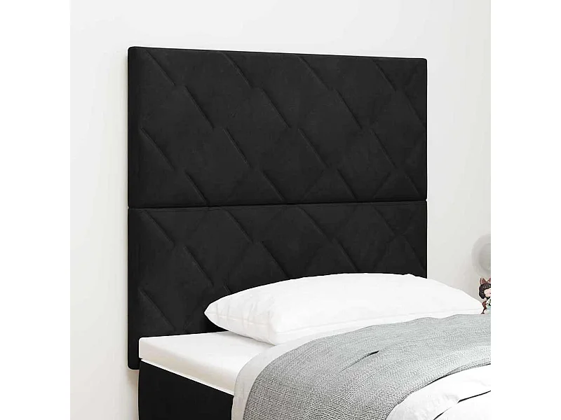 LED Hoofdbord met LED -striplichten Zwart 100 cm Fluweel