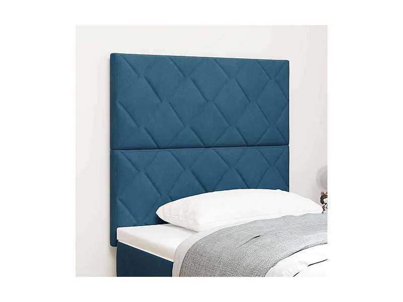 Cabeceira Montado na parede Manual Azul escuro 100 cm Veludo