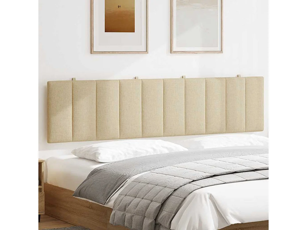 Almofadão de cabeceira 200 cm tecido creme