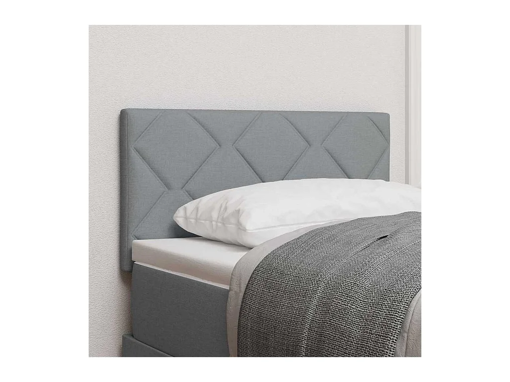 Tête de Lit en Tissu Géométrique Gris clair 80 cm tissu