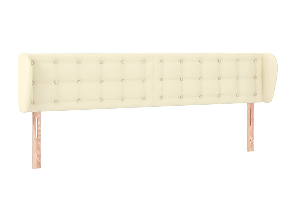 Tête de lit avec oreilles Crème 163x23x78/88 cm Similicuir