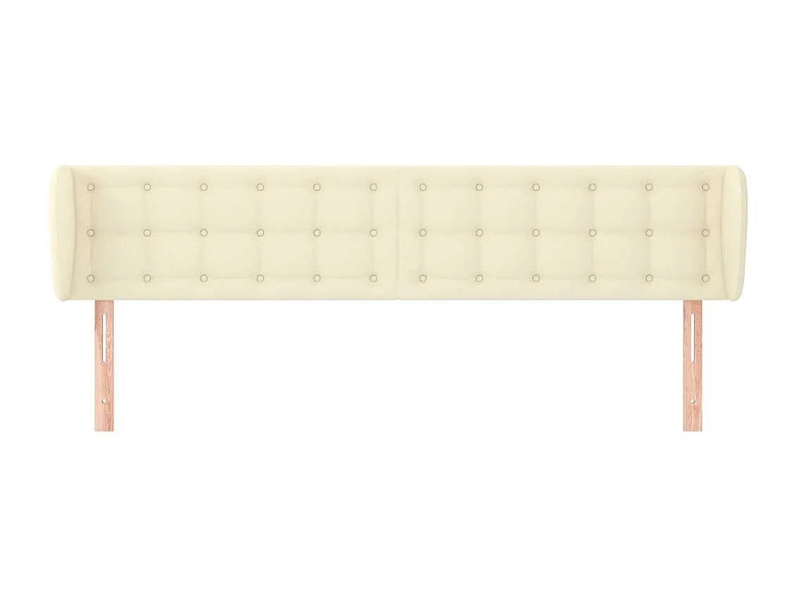 Tête de lit avec oreilles Crème 163x23x78/88 cm Similicuir