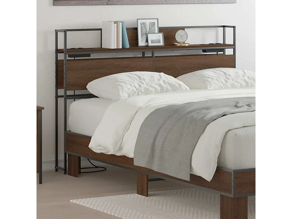 Tête de lit de rangement Chêne marron 150 cm Bois d'ingénierie