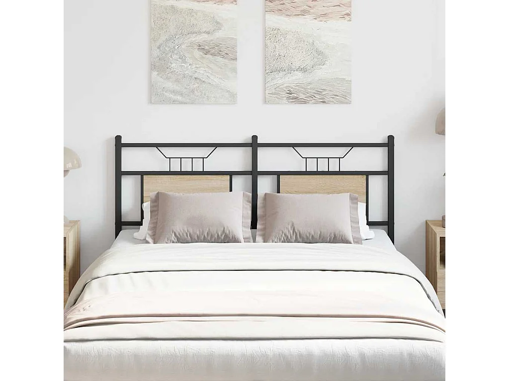 Tête de lit chêne sonoma 150 cm bois d'ingénierie et acier
