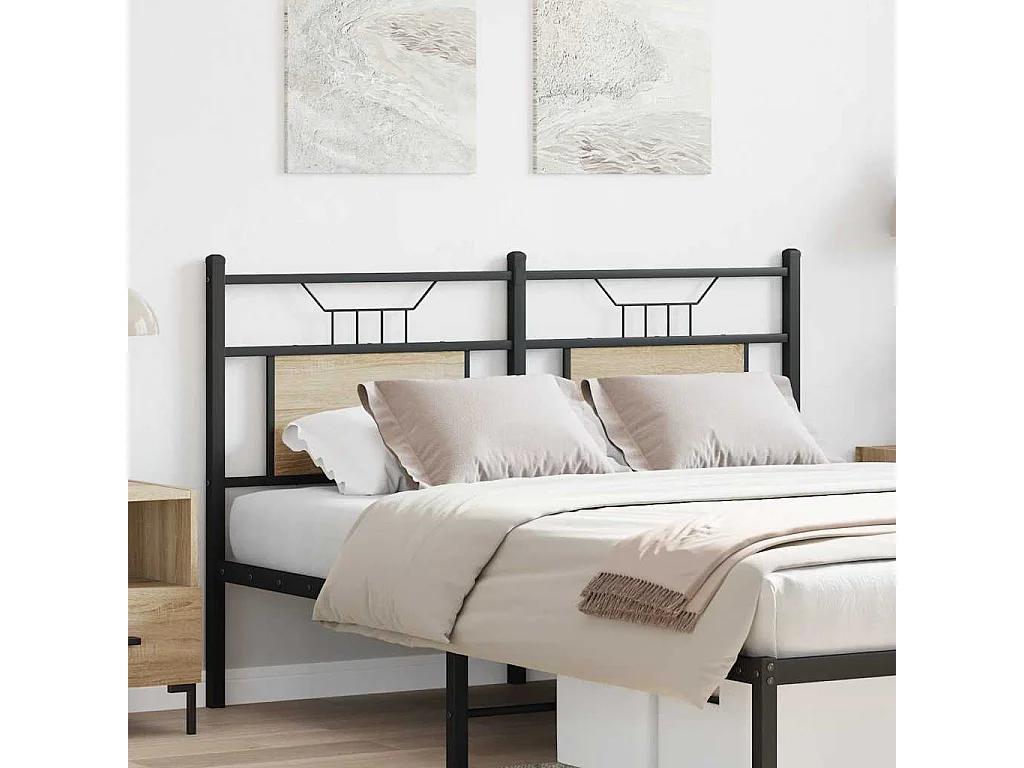 Tête de lit chêne sonoma 150 cm bois d'ingénierie et acier