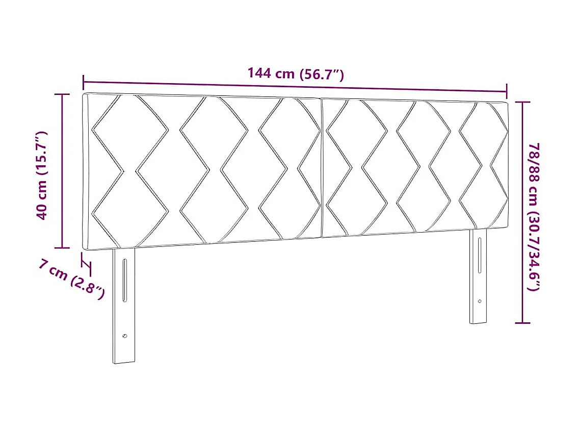 Tête de Lit LED Géométrique Gris clair 144 cm Velours